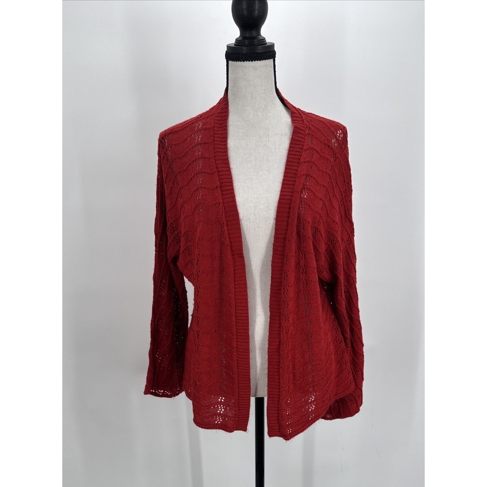 Cato Women's Open Front Red Cardigan Size L